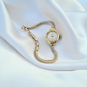 Vintage gold 1940s rolled gold ladies watch by PREMEX ladies watch / dainty gold cocktail watch / ladies Premex watch / gold art deco watch