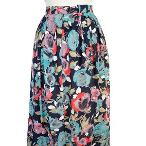 UK 12 80s floral midi skirt image 3