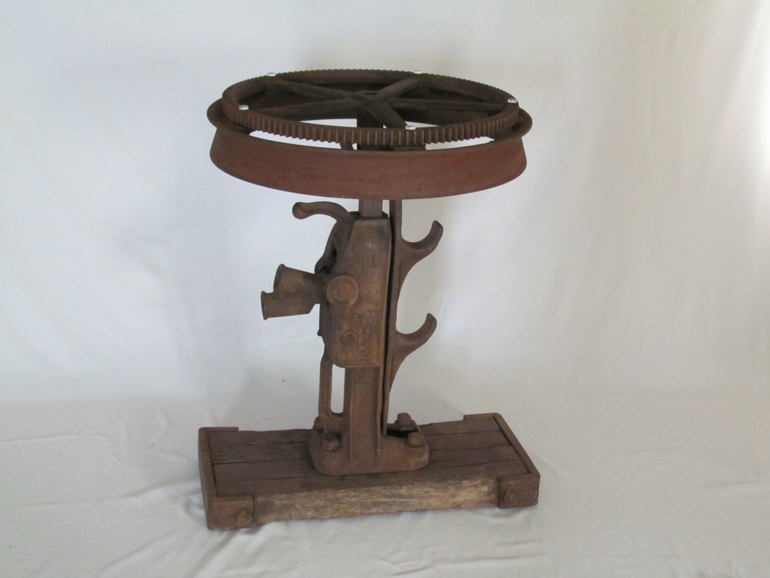 Steampunk End Table // Industrial End Table // Gear End Table Etsy