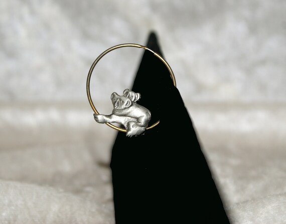 Jonette Jewelry Silver Pewter Pin – Twin Bear Cubs Crossing Log