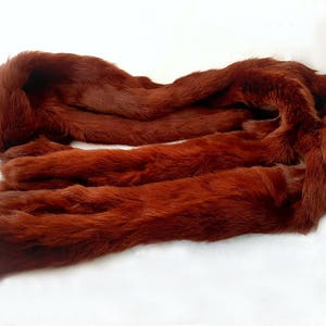 Women's Rabbit Fur Scarf Dark Tan Brown