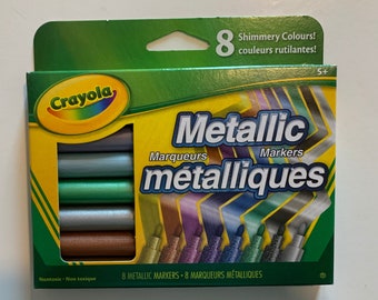 Crayola Metallic Markers, 8 Ct Shimmery Colors, Back to School, Kids  Activities 