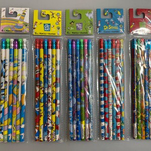 Choose Dr. Seuss pencils, 6 pack the Cat in the Hat, or Oh, the Places You'll Go! or Horton Hears A Who!  pencil set, pencils with erasers