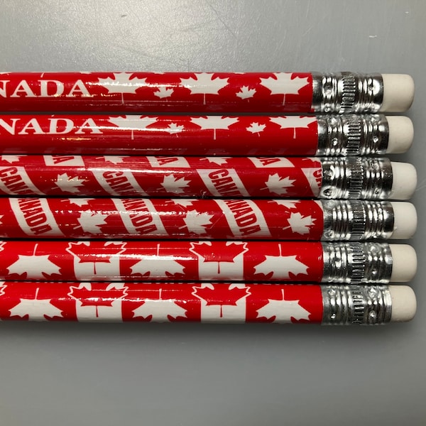 Canada Pencils, Set of 6, 3x different Canada designs, Canada Day, July 1, Souvenir pencils