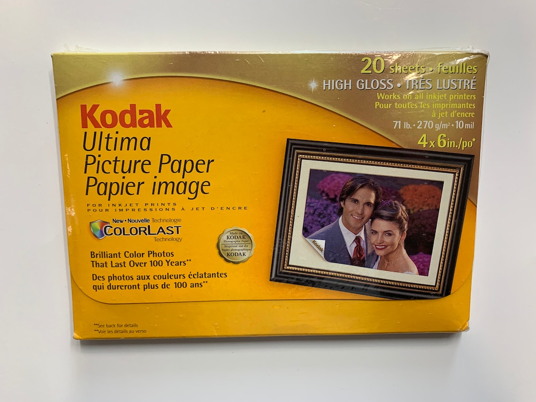 Kodak Ultima Picture Paper, 4 X 6 Sheets, 20x High Gloss Sheets Etsy