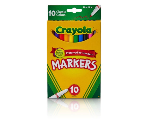 10-Pack Crayola Fine Line Markers, Classic Colors, Back to School