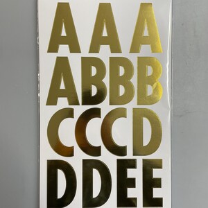 Stickers alphabet adhésifs dorés, posters autocollants 3 pouces, 97 pièces, artisanat américain