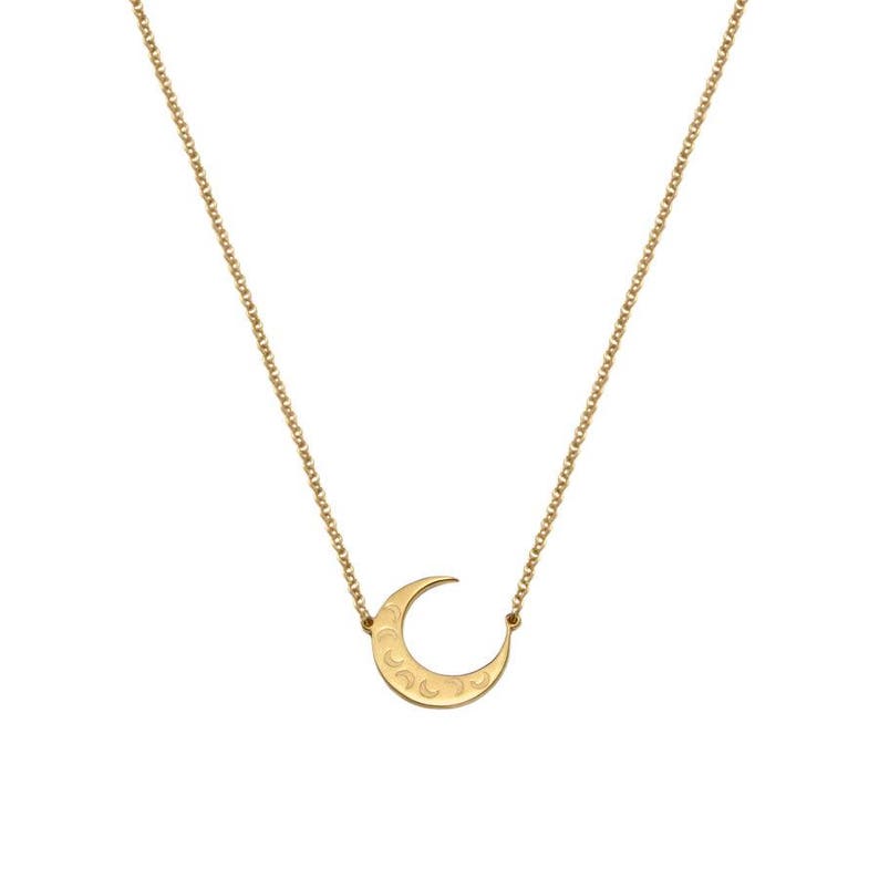 Silver Moon necklace Mayan pendant-Handmade