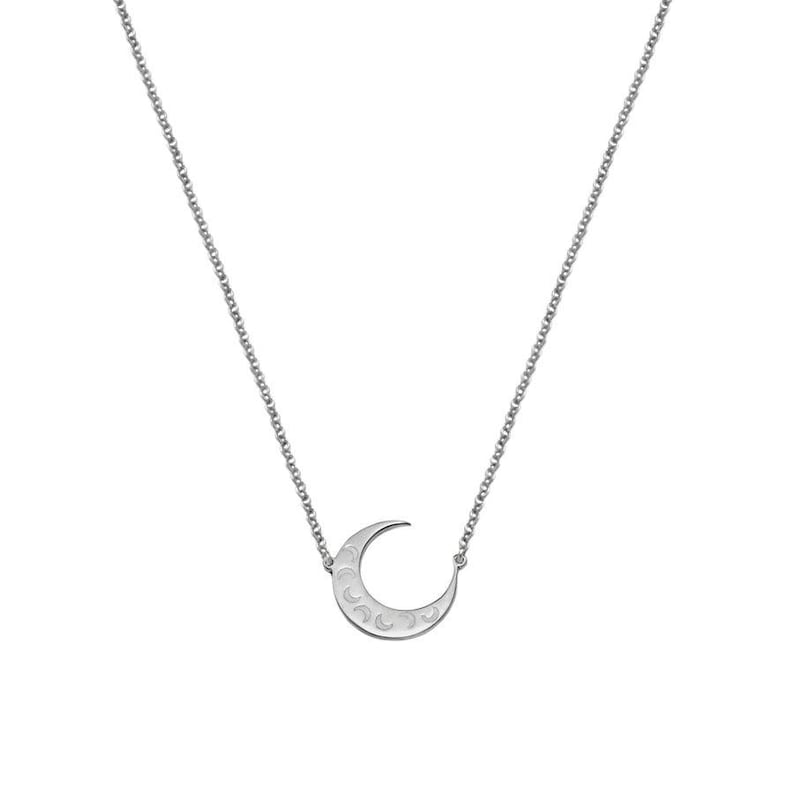 Silver Moon necklace Mayan pendant-Handmade