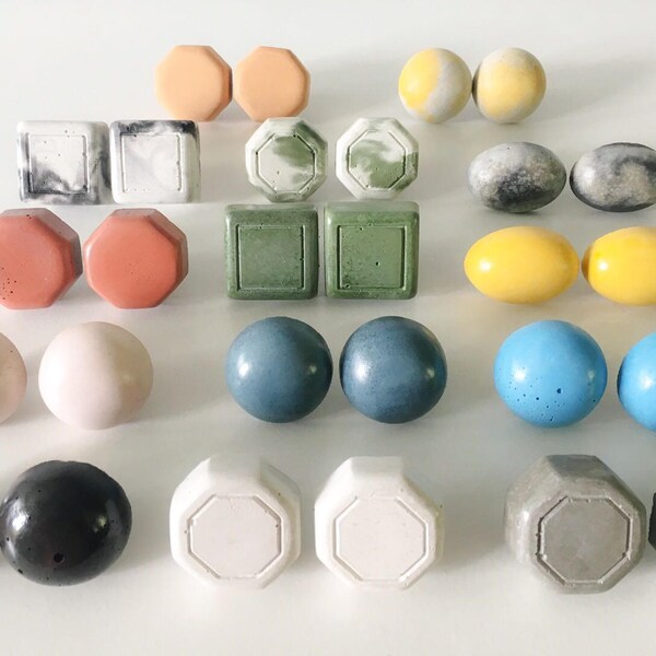 Concrete Knobs Etsy