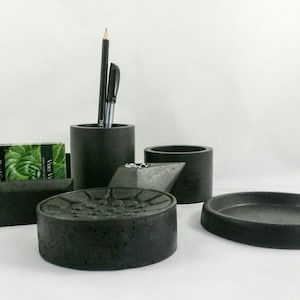 Concrete Desk Set Black