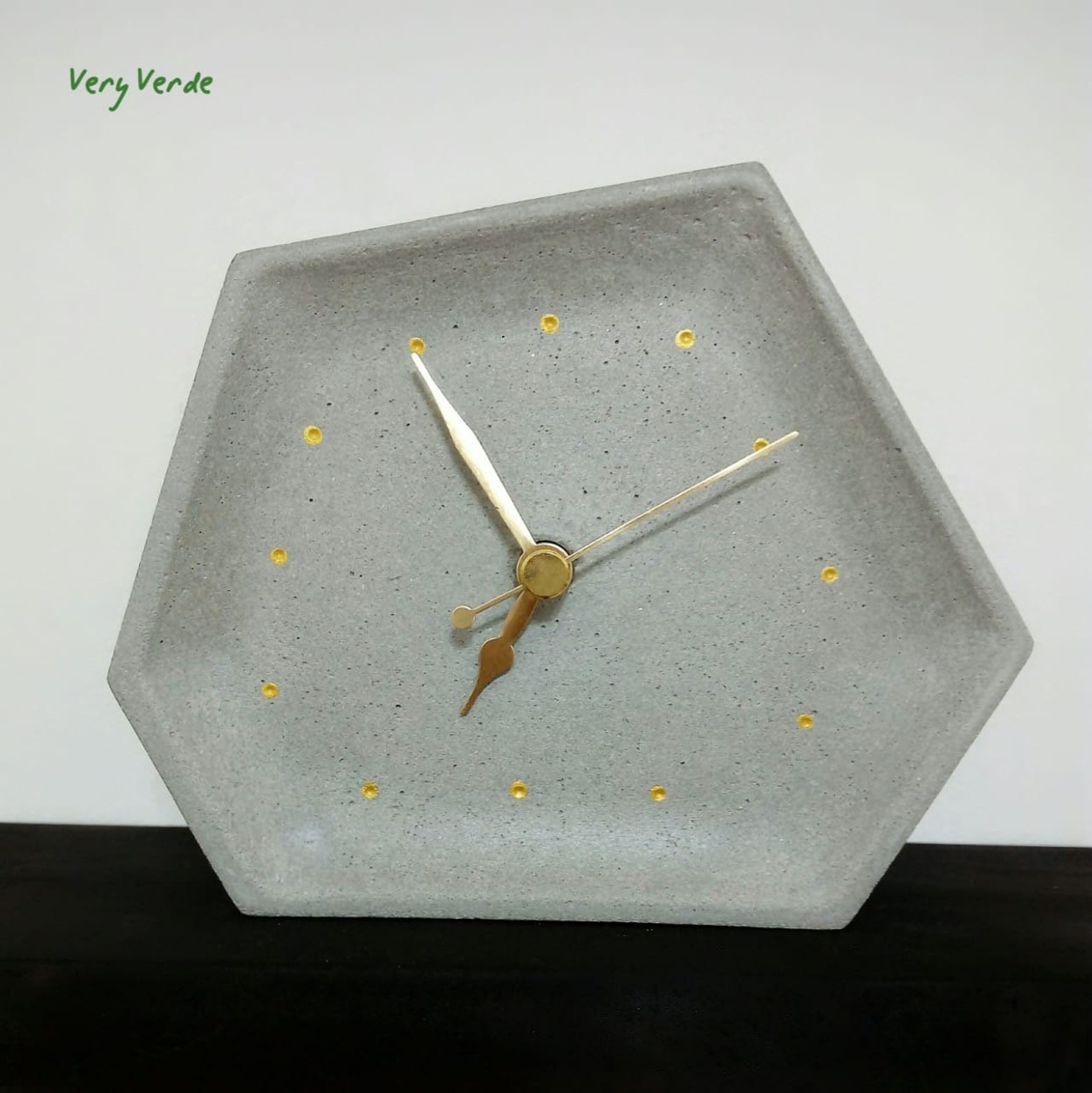 Concrete Desk Clock Etsy