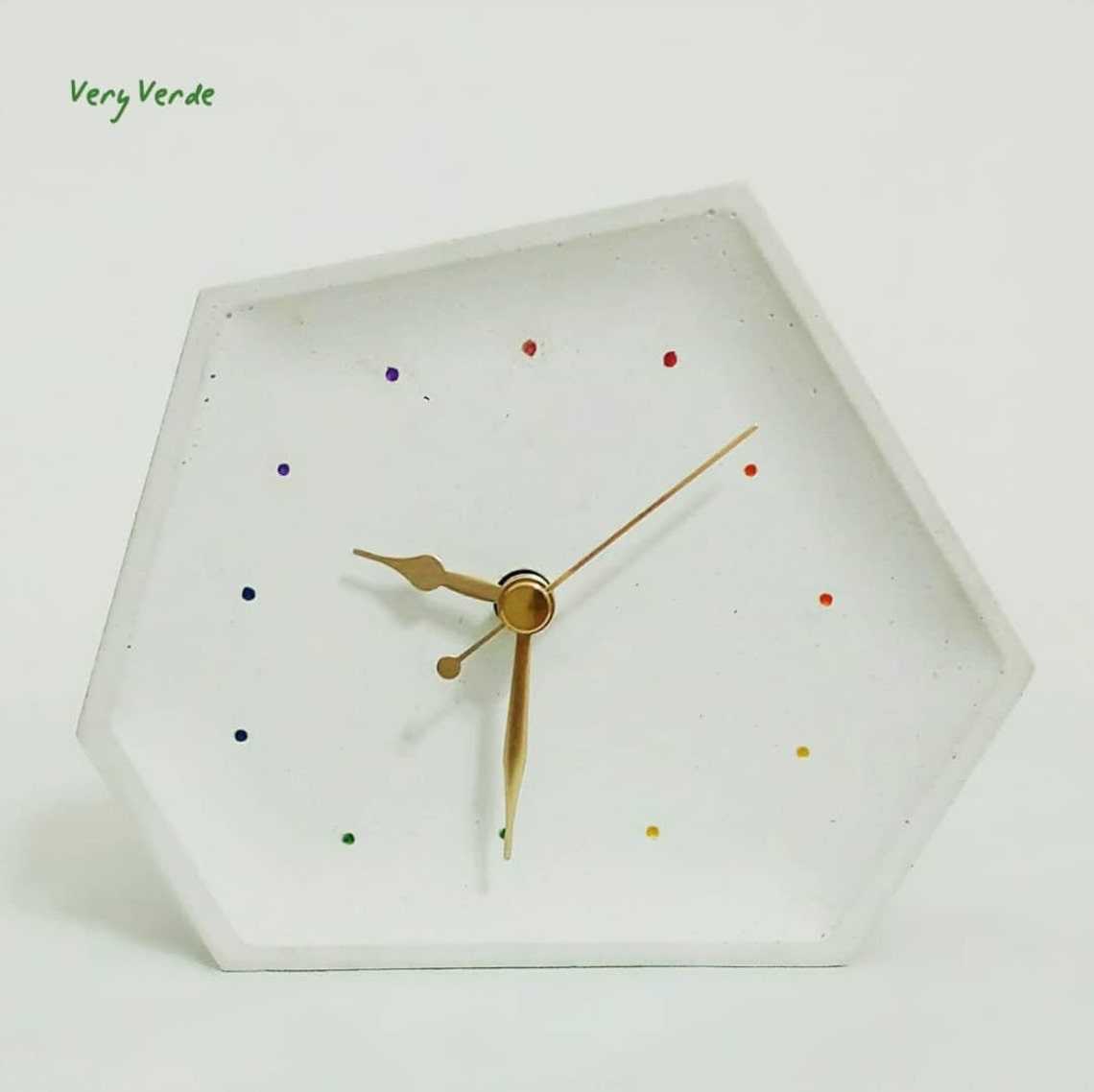 Concrete Desk Clock Etsy