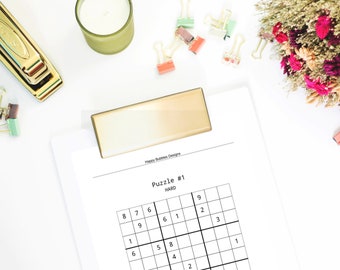 Quebra-cabeças de Sudoku Difícil para Imprimir, 20 Sudoku Difícil de Impressão Grande, Download Digital