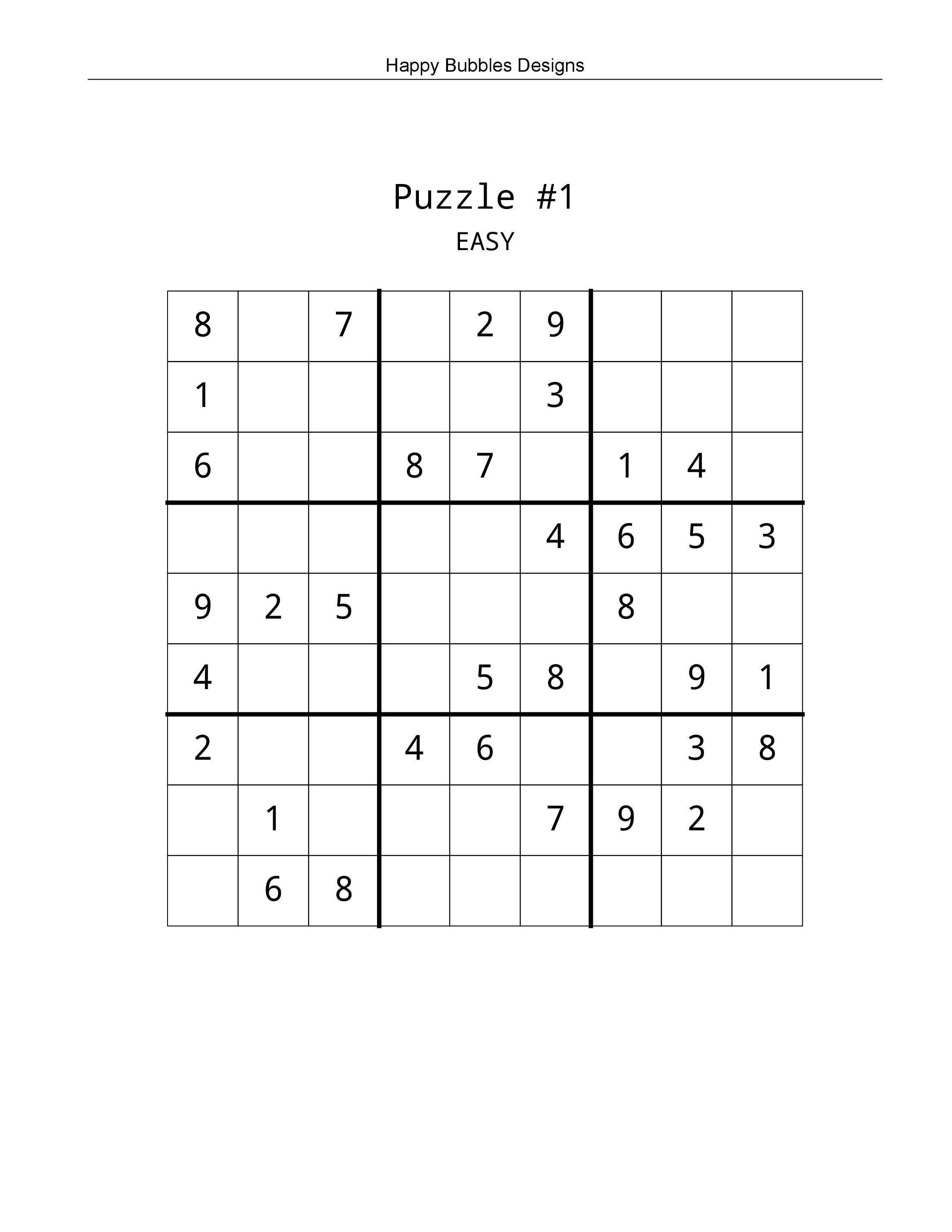 Printable Easy Sudoku Puzzles, 20 Large Print Easy Sudoku, Digital ...