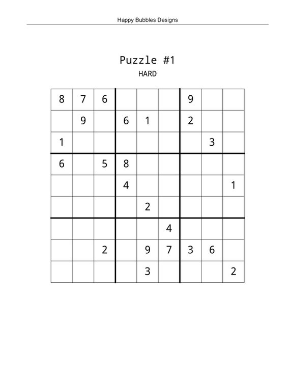 Sudoku #1201 and #1202 (Hard) - Free Printable Puzzles