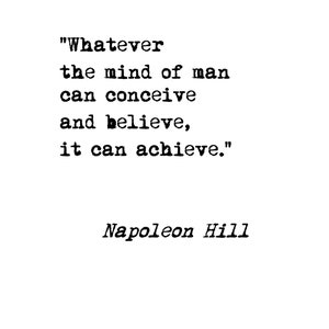 Quote Print, Printable Quote, Wall Art, Vintage Typewriter Print, Motivational Quote, Napoleon Hill