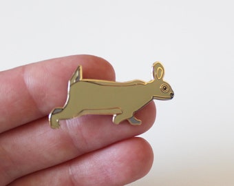 Broche lapin, Pin's, Bijoux, doré, argenté, accessoire, cadeau, femme, chic, pins, pin's métal émail , émail doré, cadeau femme enfant