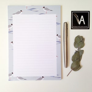 Blocco di carta da scrittura gabbiano, acquerello, cancelleria, piccolo regalo, stampa di uccelli, lettera, carta a righe, linee, lista di cose da fare, memo, promemoria