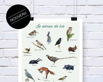 Wood Animals Poster