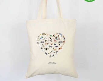 Tote bag love animals