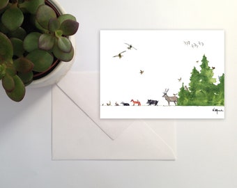 Carte de vœux animaux Europe
