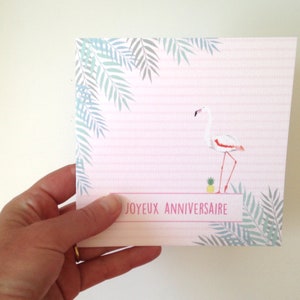 Flamingo pattern paper birthday card