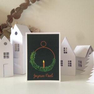 Carte de Noël couronne sapin