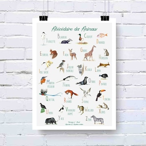 Poster Abécédaire des Animaux type Deyrolle, Wanddekoration