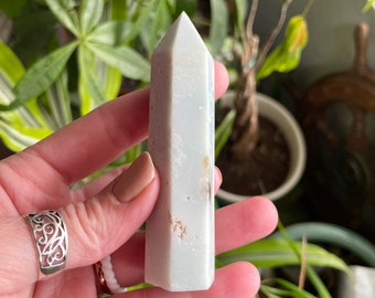 Caribbean Calcite tower, unique gemstones, polished stones, green gemstones, healing crystals, meditation, accessories, boho chic, yoga