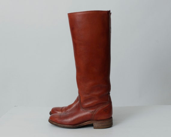 Vintage 90s Frye Boots Women's Tall Riding Brown … - image 3
