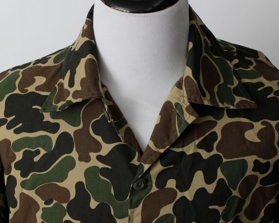 Vintage 80s Duck Camo Shirt Camouflage Mens Saf T… - image 3