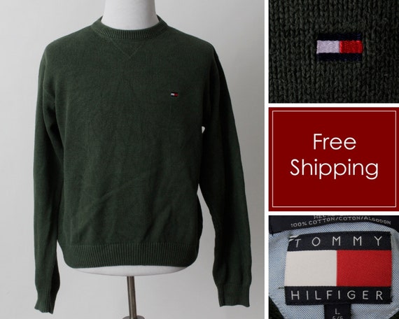 Men's Sweater Hilfiger Green Logo 90's - Norway