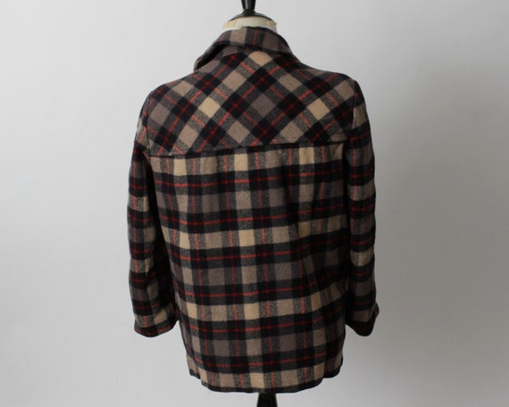 Vintage 60s Pendleton Coat Mens Women's Plaid Woo… - image 6