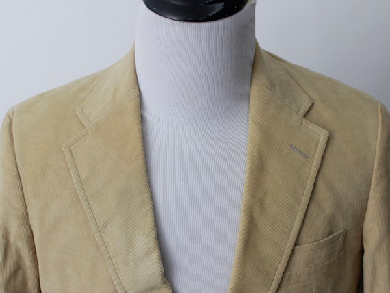 Vintage 80s Corduroy Blazer Men's Jacket Suit Coa… - image 3
