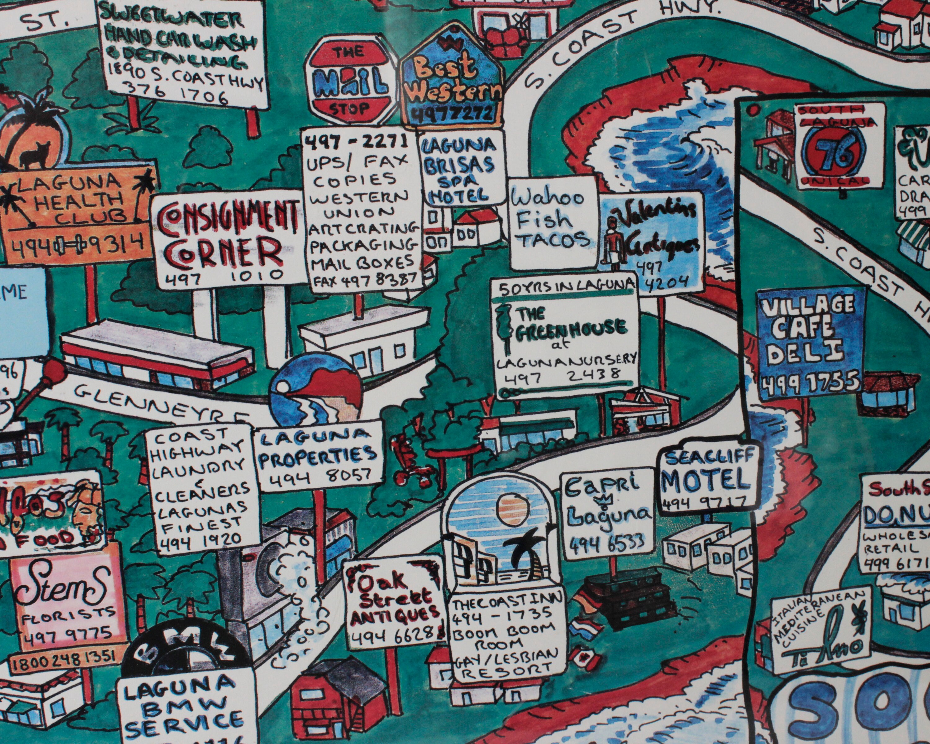 Vintage Laguna Beach Poster Art Graphic CA Orange County Etsy