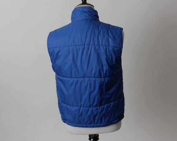 Vintage 80's Puff Vest Puffer Blue Men's Store Se… - image 8