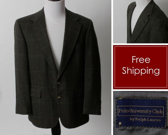 Vintage 90's Camel Hair Blazer Men's Polo Ralph L… - image 1