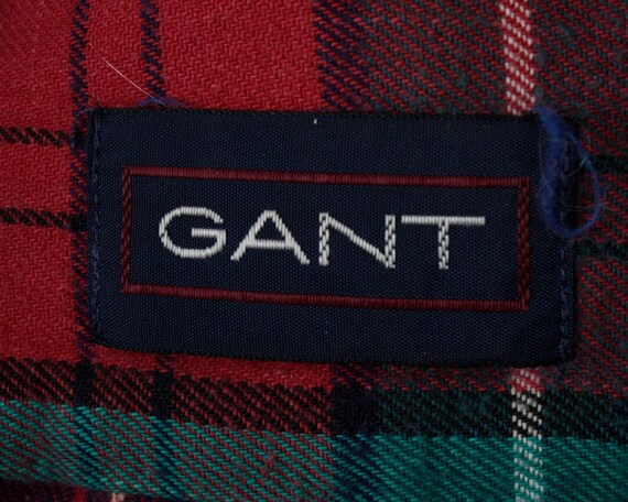 Vintage 90s Gant Shirt Men's Plaid Flannel Cambri… - image 5