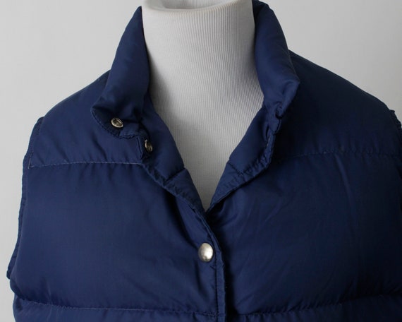 Vintage 80s LL Bean Puff Vest Puffer Women's Blue… - image 3