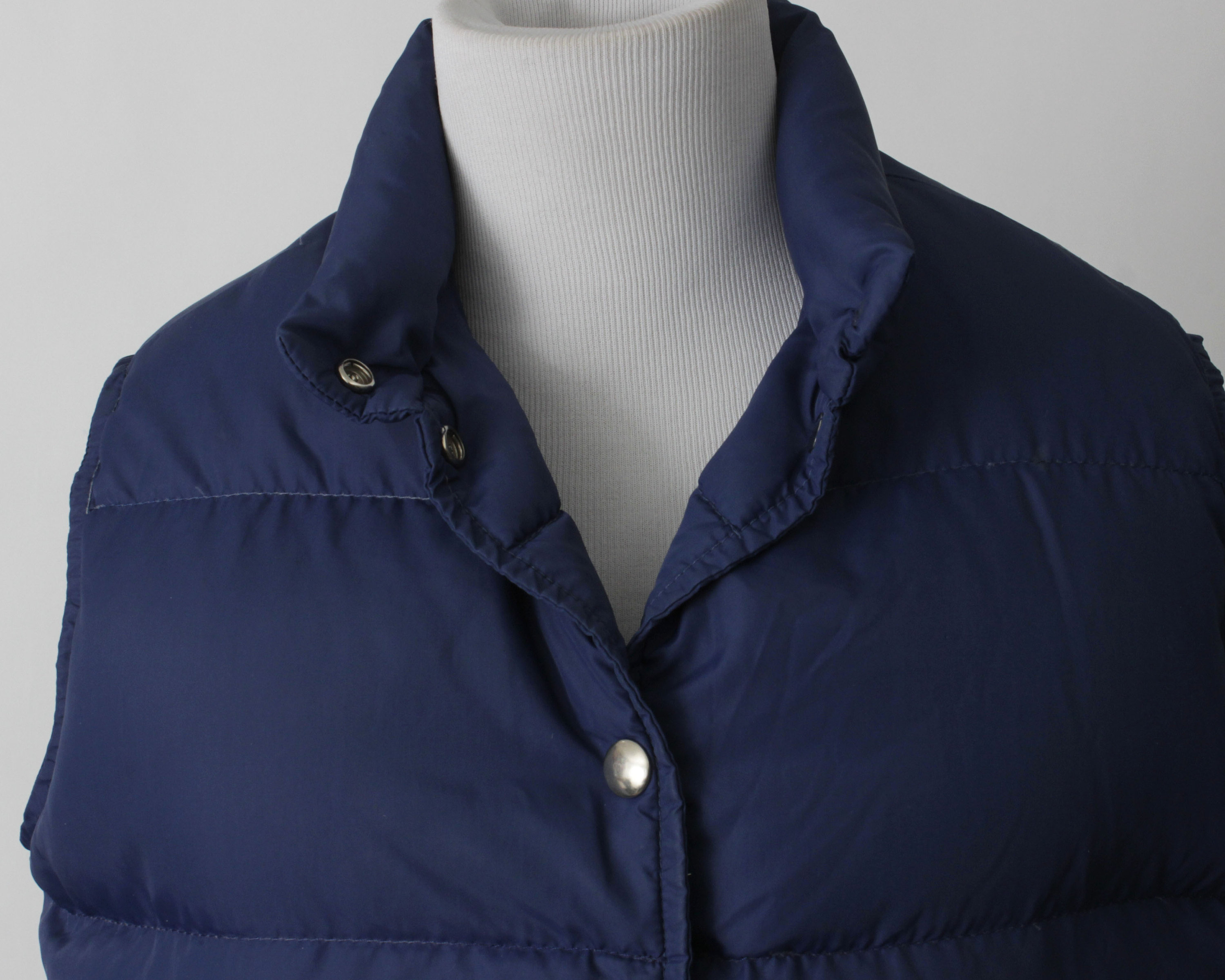 Vintage 80s LL Bean Puff Vest Puffer Women's Blue Navy Goose Down