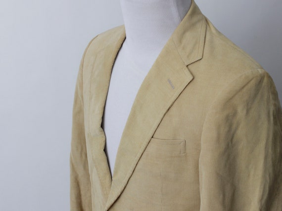 Vintage 80s Corduroy Blazer Men's Jacket Suit Coa… - image 4