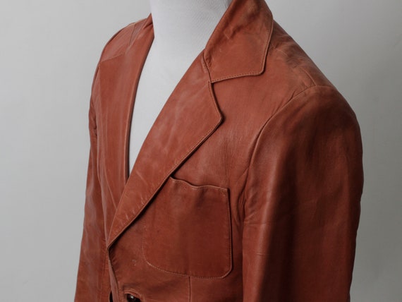 Vintage Leather Jacket Mens Leather Jacket 80s Le… - image 3