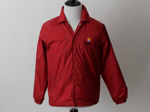 Vintage 2002 Salt Lake Olympic Jacket Windbreaker Red Utah Winter