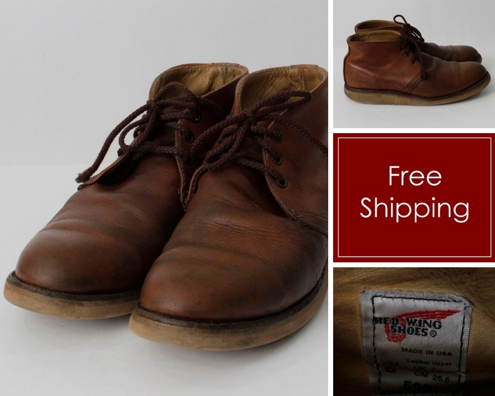 Vintage 90s Red Wing Chukka Shoes Boots Men display picture 2