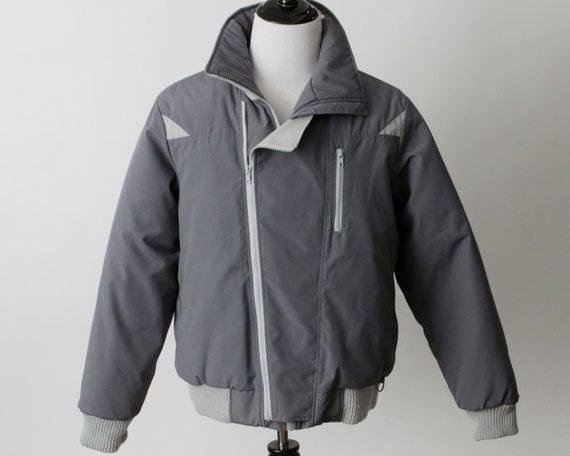 Vintage 80s Nils Ski Coat Men's Gray Snowboard Wi… - image 2