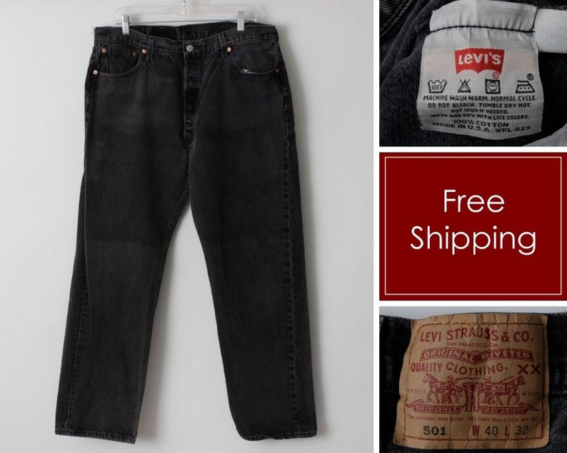 Jeans Levi Black Gray 36 X 31 Jean | Etsy