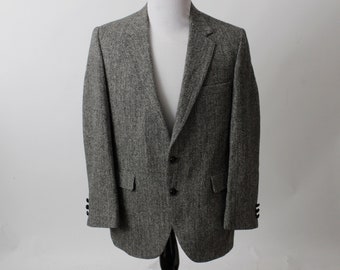 Vintage Herringbone Blazer Vintage Woll Blazer Harris Tweed Blazer Harris Tweed Wolle Herren Vintage Herringbone Jacke - 80er Wolle 43 44 Anzug