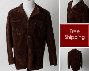 BLOUSON CUIR HOMME MARRON A CAPUCHE AMOVIBLE VINTAGE TOUCHER DAIM Enfin un  blouson cuir pour homme qui en jette, il est