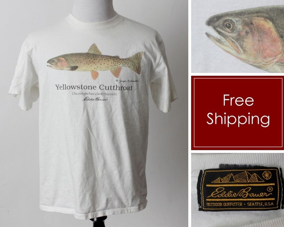 Eddie Bauer Golden Trout Tシャツ Vintage 80s Eddie Bauer T-shirt T Shirt Tee Fishing Fish